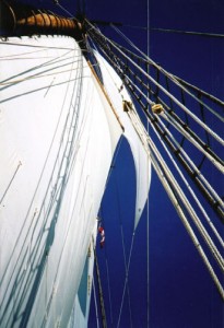 white on blue
